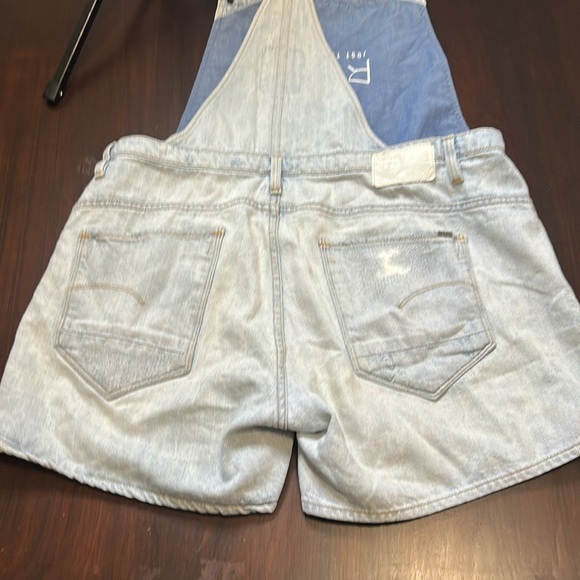 G-STAR RAW Arc Boyfriend Short Denim Distressed Shorts Overalls Women Size M - Picture 9 of 16